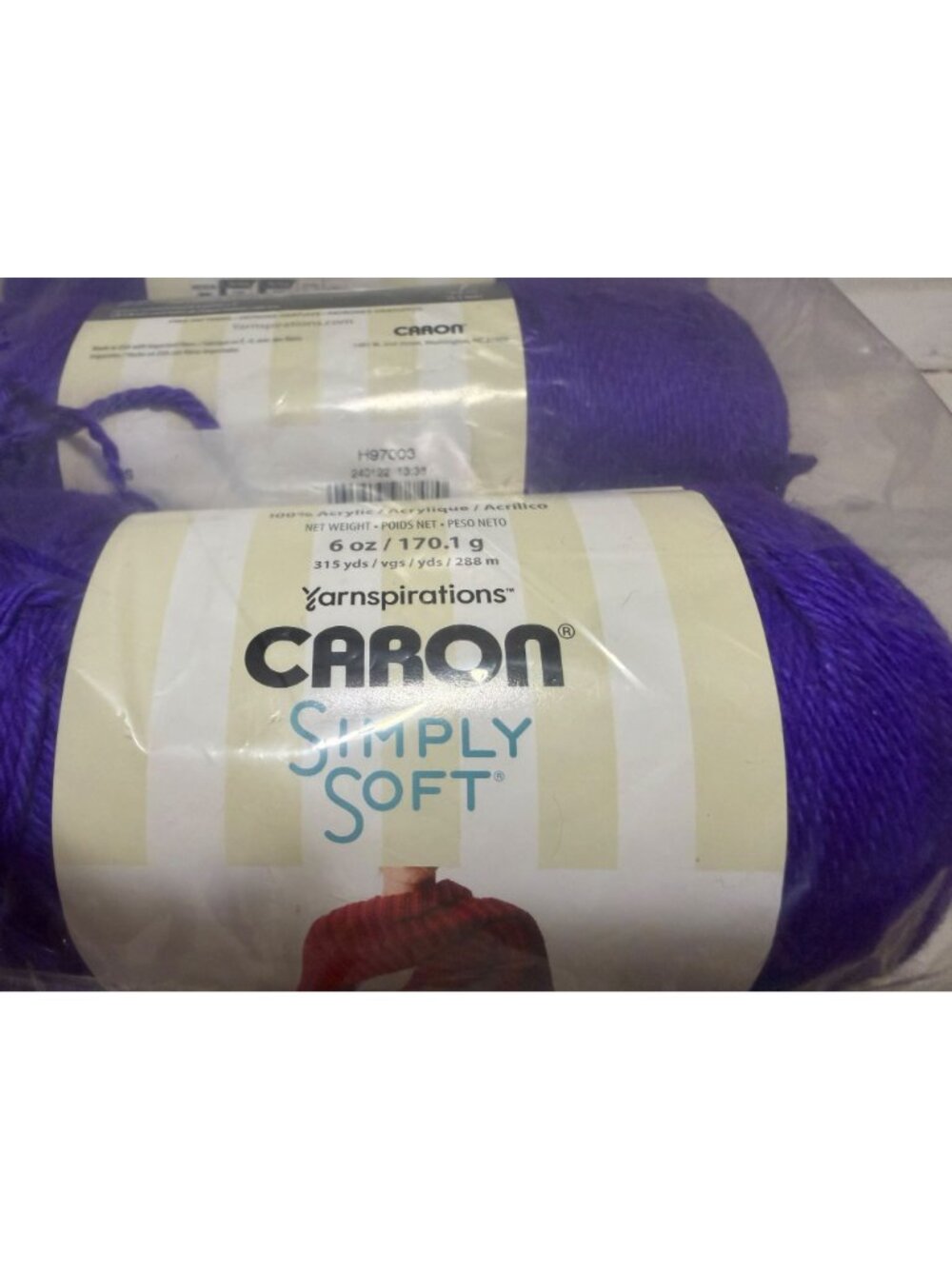 Caron Simply Soft Yarn 8 Skeins Iris Purple 6oz 100% Acrylic Medium Weight 4 - Picture 4 of 6